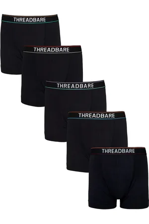 Threadbare Black Hipster Boxers 5 Packs XL