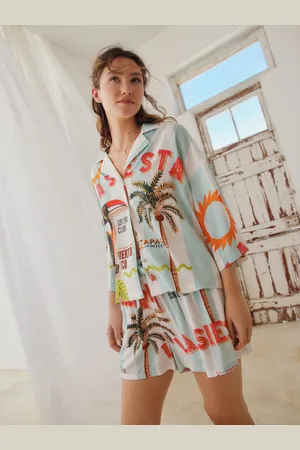Next Blue Stripe Toucan Button Through Short Set Pyjamas AU 12