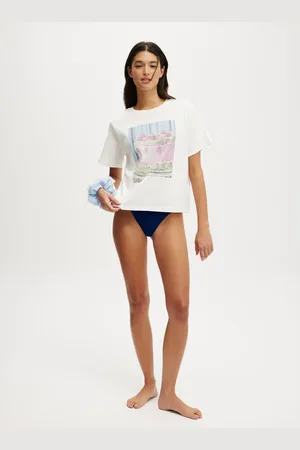 Cotton On Cream Light Lounge Graphic 100% Cotton T-Shirt xlarge