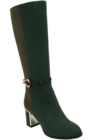 Lotus Green Heeled Knee High Boots AU 7 (EU 38)