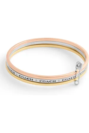 Coach Gold Tone Signature Safety Pin Bangle one