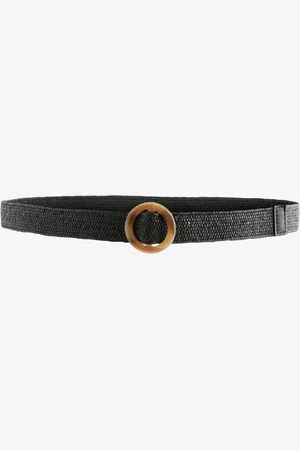 Next Black Skinny Raffia Belt L