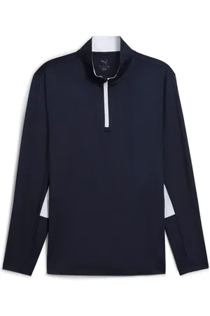 PUMA Blue Mens Pure 2.0 Golf Quarter-Zip Top L