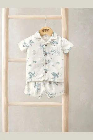 Mamas & Papas Turtle Under The Sea Print Shirt & Shorts Set 6874cm