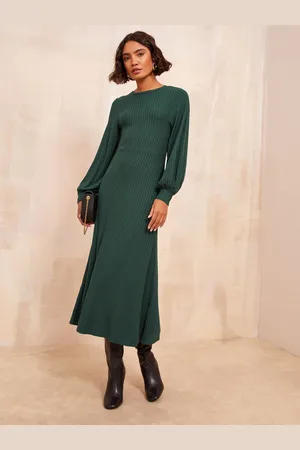 Friends Like These Long Sleeve Rib Batwing Midi Dress AU 20