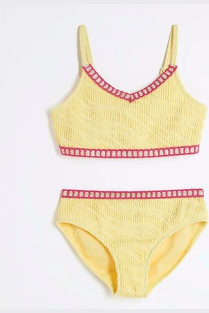 River Island Yellow Girls Blanket Stitch Bikini 9