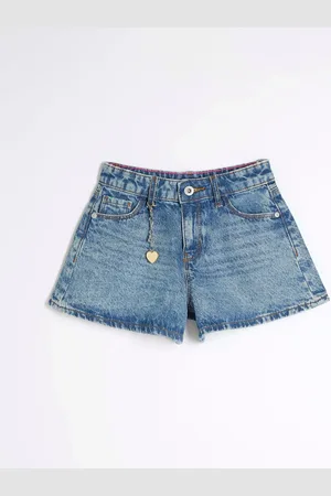 River Island Girls Denim Circle 100% Cotton Shorts 5
