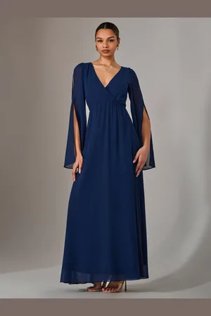 Jolie Moi Chiffon Cap Sleeve Maxi Dress AU 12