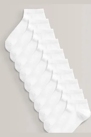 Next White 10 Pack Trainer Socks 9-12 Jnr