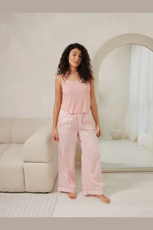 Chelsea Peers Pink Pointelle Cami Long Pyjamas Set AU 16
