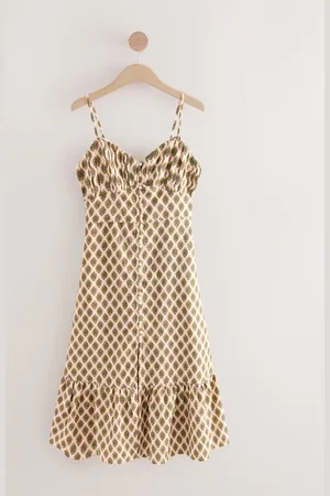 Next Button Down Midi Dress With Linen AU 12 Tall