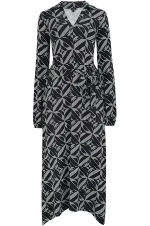 Pour Moi Venetia Jersey Hanky Hem Collared Midi Dress AU 16