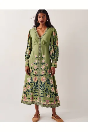 Monsoon Belle Floral Blouson Midi Dress AU 22