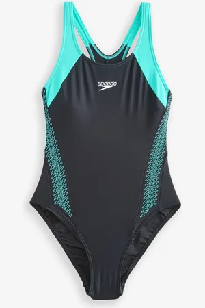 Speedo Black Hyperboom Splice Racerback Swimsuit AU 10