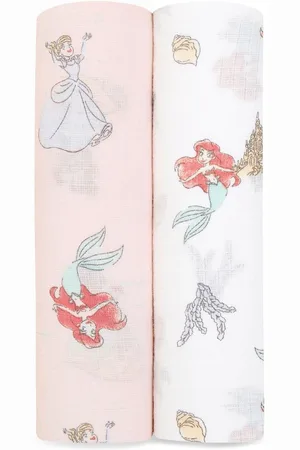 Aden + Anais White Essentials Disney Princess 100% Cotton Muslin Blankets 2-Pack One