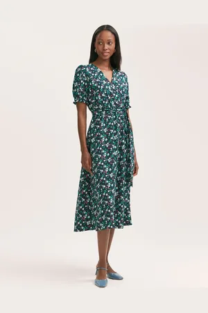 Finery London Everleigh Crepe Floral Print Midi Tea Dress AU 14