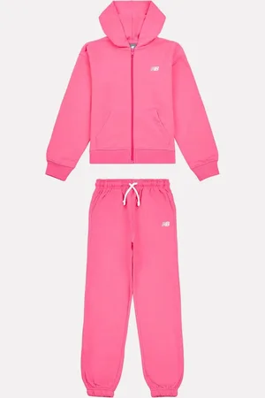 New Balance Pink Kids Small Logo Zip and Joggers Set 12