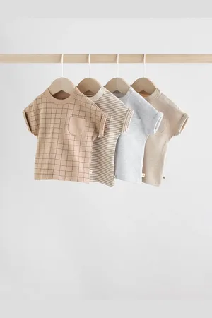 Next Neutral Baby Short Sleeve T-Shirts 4 Pack Set (0mths-2yrs) 5662cm