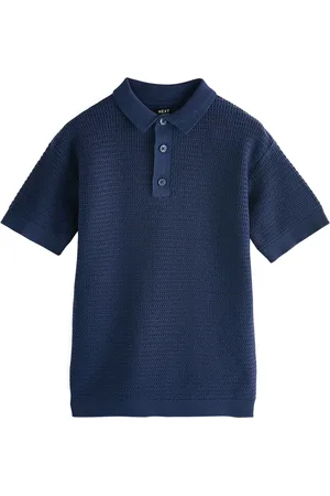 Next 100% Cotton Textured Short Sleeve Knitted Polo Shirt (3-16yrs) (3-16yrs) 4 Years (104cm)