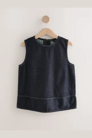 Next Round Neck Denim 100% Cotton Shell Top AU 18 Petite