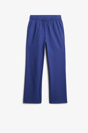 Superdry Navy Stripe Elastic 100% Cotton Trousers 14