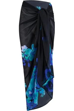 Pour Moi Black Chiffon Multiway Beach Sarong L-XL