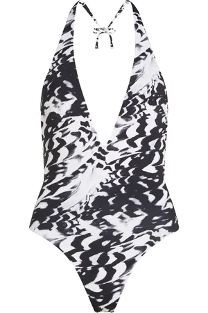 Calvin Klein Black Plunge One Piece Swimsuit L