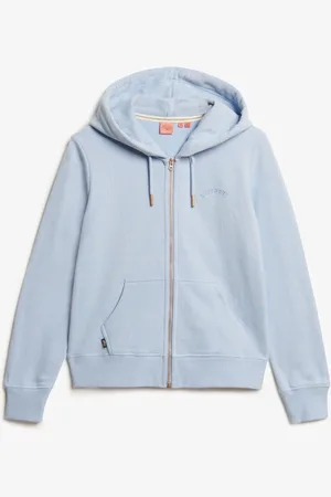 Superdry Light Blue Essential Logo Zip Hoodie AU 10