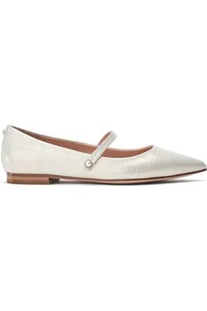 Moda In Pelle Flower Mary Jane Comfort Flat With Pointed Toe And Pearl Detail Shoes AU 8 (EU 39)