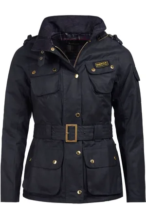 Barbour Black Waxed Iconic Biker Jacket AU 14