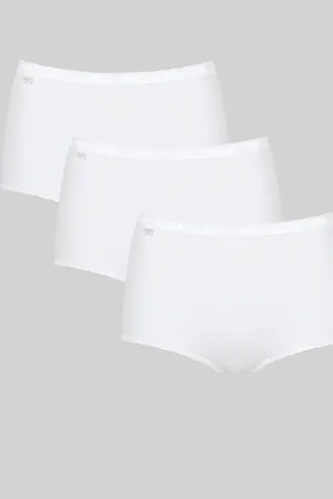 Sloggi Basic+ Maxi White Briefs 3 Pack AU 18