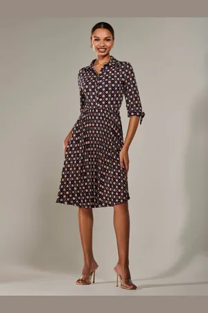 Jolie Moi ¾ Sleeve Button Up Midi Dress AU 16