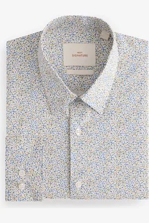 Next Regular Fit Signature Collection 100% Italian Fabric Printed Formal Shirt XXL