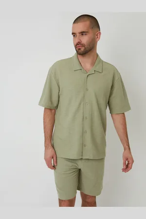 Threadbare Textured Revere Collar Short Sleeve Shirt medium