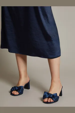 Monsoon Blue Tia Satin Bow Mules AU 10 (EU 41)
