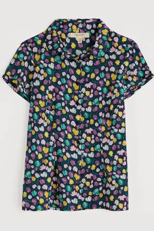 Seasalt Cornwall Rushmaker Short Sleeve 100% Cotton Shirt AU 18