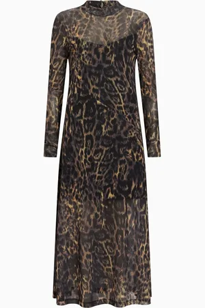 AllSaints AllSaints Leopard Print Hanna Mesh Dress AU 16