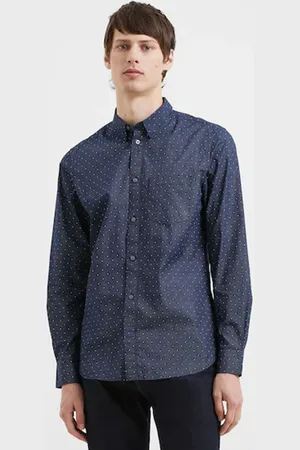 French Connection 100% Cotton Micro Print Long Sleeve Shirt S