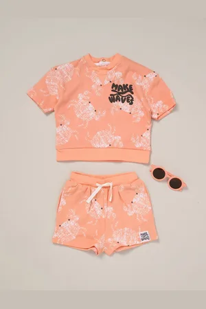 LILY & JACK Printed 100% Cotton T-Shirt, Shorts and Round Sunglasses Outfit Set 2 Years (92cm)