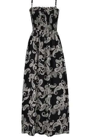 Pour Moi Strapless Shirred Bodice Woven Maxi Beach Dress AU 10 R