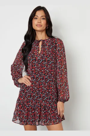 Threadbare Floral Tie Front Ruffle Mini Dress AU 16