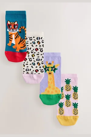 Next Bright Safari Trainer Socks 4 Pack One