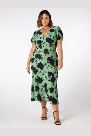 Live Unlimited London Curve Floral Print Twist Front Dress AU 26