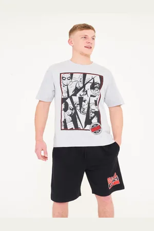 Brand Threads Grey Mens 100% Cotton Marvel Comics Short Pyjamas Set S