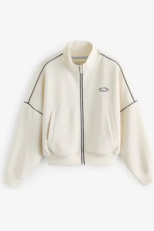 Next Ecru Active Zip Through Jacket with Tipping S
