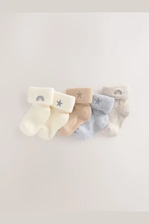 Next Neutral Embroidered Baby Socks 5 Pack (0mths-2yrs) 6