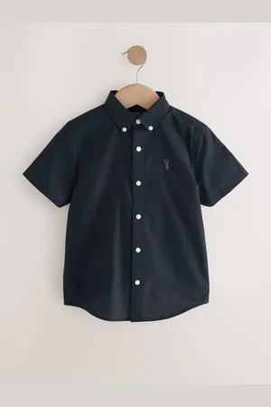 Next Logo Short Sleeve Cotton Rich Oxford Shirt (3-16yrs) 7 Years (122cm)