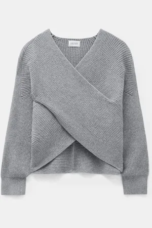 Hush Puppies Grey Bronte Cross Front Knit Jumper L
