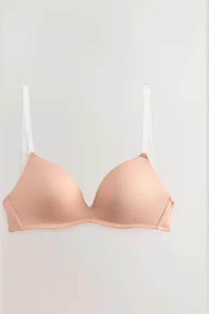 Next Praline Nude Lightly Lined Plunge Multiway Clear Back Smoothing Strapless Bra A-E 40 D