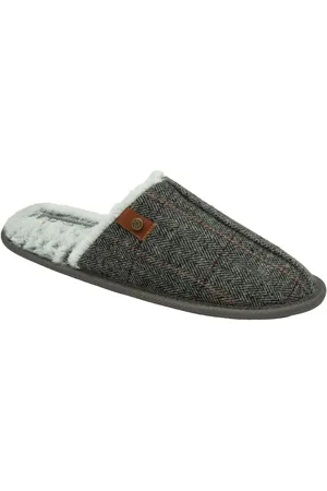 Dunlop Grey Closed Toe Mens Mule Slippers AU 11 (EU 46)